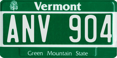 VT license plate ANV904