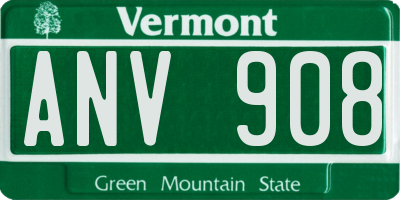 VT license plate ANV908
