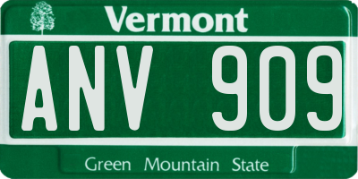 VT license plate ANV909