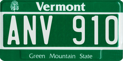 VT license plate ANV910