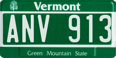 VT license plate ANV913