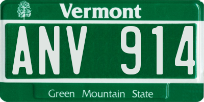 VT license plate ANV914