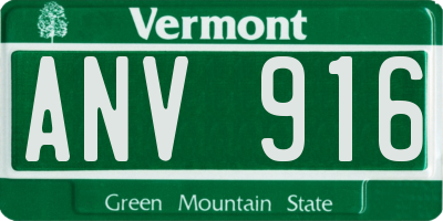 VT license plate ANV916