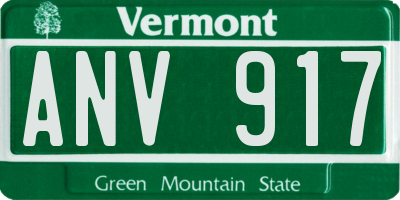 VT license plate ANV917