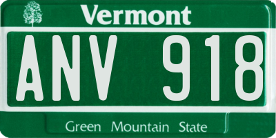 VT license plate ANV918