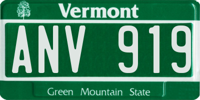 VT license plate ANV919