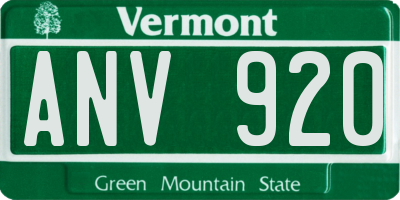 VT license plate ANV920