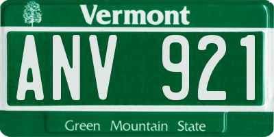VT license plate ANV921