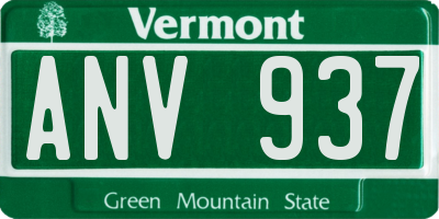 VT license plate ANV937