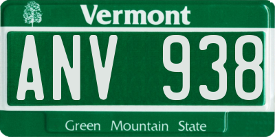 VT license plate ANV938
