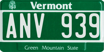 VT license plate ANV939
