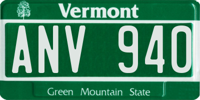 VT license plate ANV940