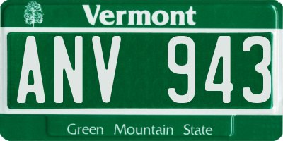 VT license plate ANV943