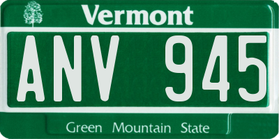 VT license plate ANV945