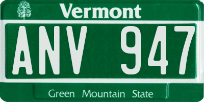 VT license plate ANV947
