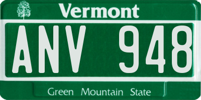VT license plate ANV948