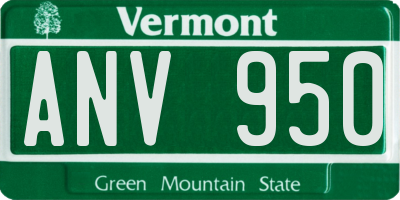 VT license plate ANV950