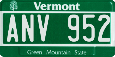 VT license plate ANV952
