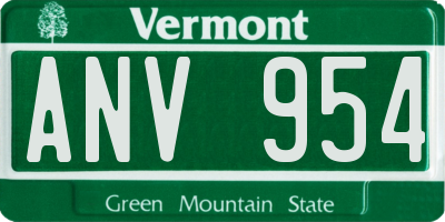VT license plate ANV954