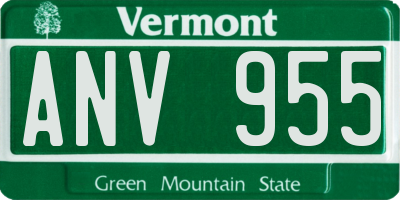 VT license plate ANV955
