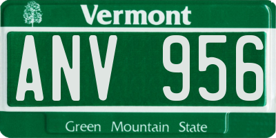 VT license plate ANV956