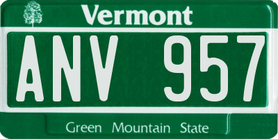 VT license plate ANV957