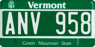 VT license plate ANV958