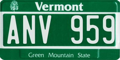 VT license plate ANV959