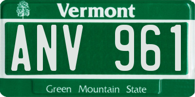 VT license plate ANV961