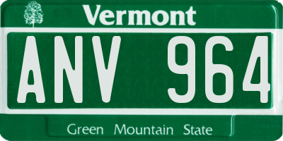 VT license plate ANV964