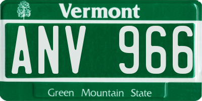 VT license plate ANV966