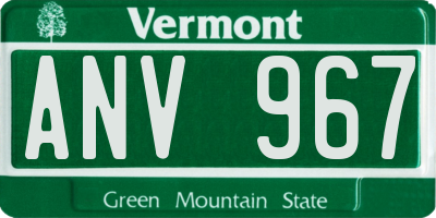 VT license plate ANV967