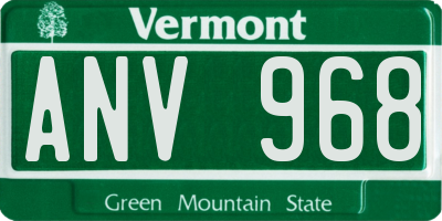 VT license plate ANV968