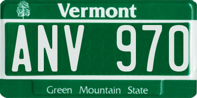 VT license plate ANV970