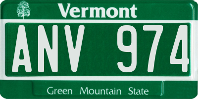 VT license plate ANV974