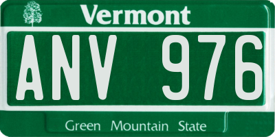 VT license plate ANV976