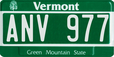 VT license plate ANV977