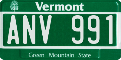 VT license plate ANV991