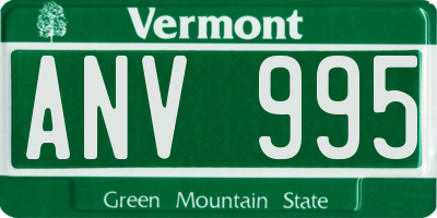 VT license plate ANV995