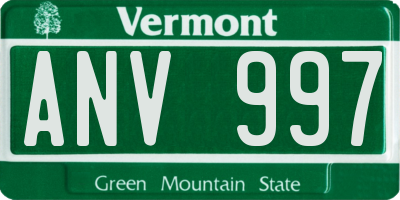VT license plate ANV997