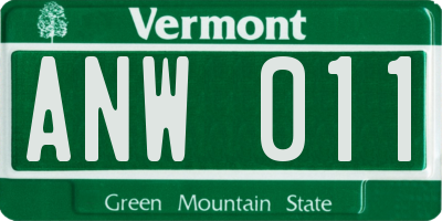 VT license plate ANW011