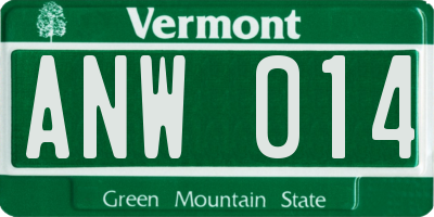 VT license plate ANW014