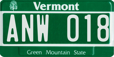 VT license plate ANW018