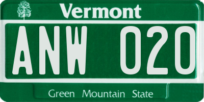 VT license plate ANW020