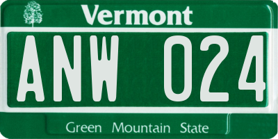 VT license plate ANW024
