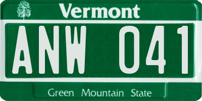 VT license plate ANW041