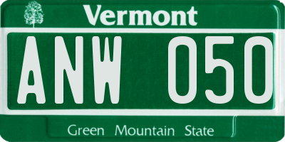VT license plate ANW050