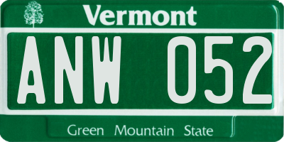 VT license plate ANW052