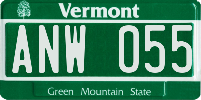 VT license plate ANW055