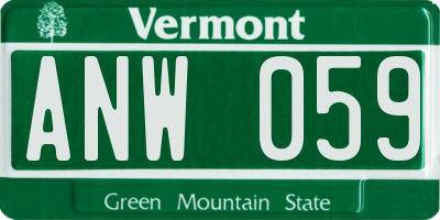 VT license plate ANW059